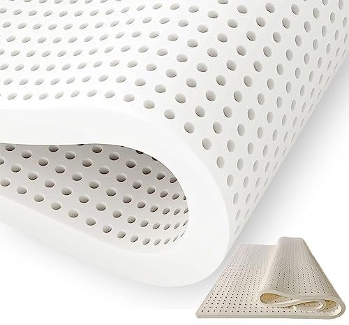 Matratze Aus 100% Naturlatex, Dicke, Weiche Matratzenauflage, Tragbar, Matratzenbezug Aus Bio-Latex,1in,140x200cm(55x79in)