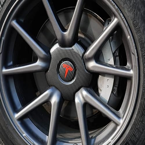 GRFIT 4 STÜCK Auto-Rad-Mittenkappen, Radkappen für Tesla Modell 3 2021–2023, staubdichte Felgen-Abzeichen-Abdeckung, Original 18 Zoll Auto-Dekorationszubehör,B