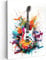 MuchoWow© Quadri Con Cornice 50x70 cm Decorazione Quadri Per Camera Da Letto Quadretti Da Parete Moderni Quadro Moderno Soggiorno Grande Foto Su TelaChitarra - Graffiti - Musica - Bianco - Banksy