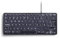 Perixx PERIBOARD-332 Tastiera Mini USB retroilluminata con cavo - Tasti a forbice di tipo X - Retroilluminazione bianca - Nero - QWERTY Spagnolo