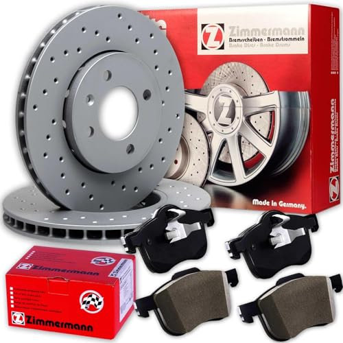 Zimmermann gelochte Sport Bremsscheiben + Beläge vorne für Astra G A