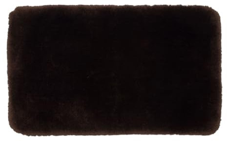 Gözze - Deluxe Badteppich mit extra hohem Flor, 100% Polyester (Mikrofaser), Mit Antirutschbeschichtung, 70 x 120 cm - Dunkelbraun