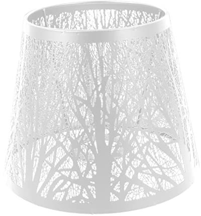 HOMSFOU 1Stk hohler schmiedeeiserner Lampenschirm mittlerer Lampenschirm Austausch des Stehlampenschirms lampenschirme Halloween Leuchter Decke Zubehör e27 Schreibtischlampe Eisen Weiß