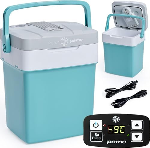 peme Essential Nevera Portátil Eléctrica 25,7L - Enfriador y Calentador, Doble Alimentación 12V & 230V, Modo Eco, Puerto USB, Cierre Seguro, para Coche, Camping, Camper