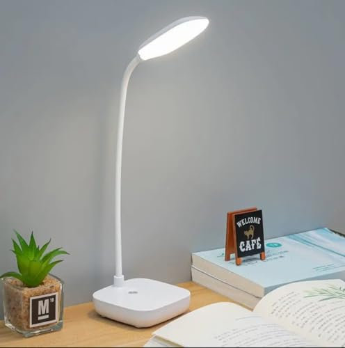 Lampara Escritorio Led, Flexo Led Escritorio Flexible, Lampara mesita noche sin cable, 3 Modos de Luz, Nivel De Brillo Ajustable con Control Táctil, Lampara Led Recargable Casa, Oficina y Estudio