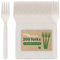 HAAGO 400 Biodegradable Compostable Cutlery (White) - Eco-Friendly Utensils for Party, Outdoor or Wedding - Heavy Duty 100% All-Natural Materials (200 White Forks)