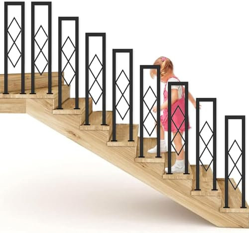 SCGSJZH Ringhiera per Scale a Forma di U Per Interni, Soffitta, Corrimano Decorativo, Balcone Decorazione Diamante Ringhiera per Disabili, Antiscivolo, Facile da Pulire (75x20cm)