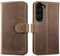 LENSUN Echtleder Hülle für Samsung Galaxy S23, Handyhülle [Echtes Leder] [Kartenfach] [Standfanktion] Lederhülle Handytasche für Samsung Galaxy S23 5G - Vintage Dunkelbraun