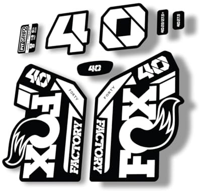 Gabel Ersatz Aufkleber kompatibel für Fox 40 2021 Serie Weiß (matt)