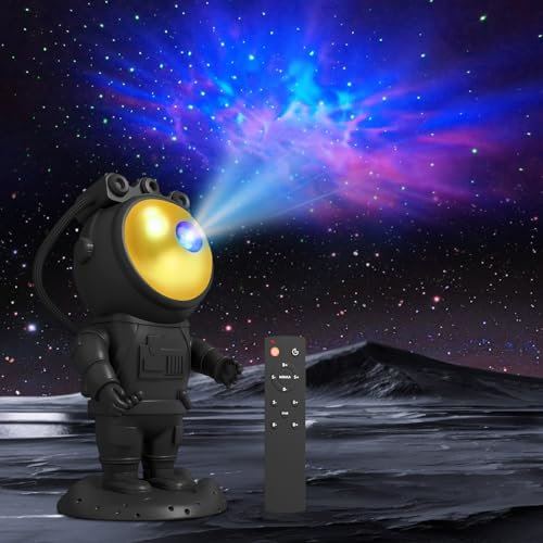 MYSTILUCK Astronauta Proiettore Stelle, Proiettore Astronauta Spaziale Lampada Notturna con Timer, Telecomando, Proiettore Stelle Soffitto Luce per Camera da Letto, Regalo per Bambini e Adulti