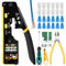 RJ45 Crimpadora de red con comprobador de cable de red, 50 unidades, conector CAT6, 50 unidades, botas para conector de red CAT5/CAT6/CAT7