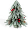 40 cm künstlicher Weihnachtsbaum, grüner Tischweihnachtsbaum mit Pailletten, Beeren, Tannenzapfen und Holzsockel, Mini-Weihnachtsbaum als Weihnachtsdekoration