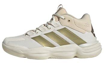 adidas Women's Courtstabil Indoor Shoes Sports, White/Gold met./Crystal Sand, 7.5 UK