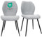 JIJIAN Esszimmerstühle 2er Set, Stühle Esszimmer, Küchenstühle, Wohnzimmer Essstühle, Gepolsterte Stühle, Ergonomisch Gestaltete Leinenstühle für Esszimmer, Küche, Schlafzimmer, Rezeption, Grau