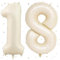 UDRKFOPK Beige Luftballon 18,Zahlen Luftballon Beige,40 Zoll Folienballon 1&8,Beige Zahlenballon 18 Helium Ballon Luftballon 18 Geburtstag für 18th Geburtstagsdeko Mädchen Junge Jubiläum Party Deko