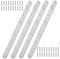 4 Piezas Soportes Pletinas Perforadas, 24.5 X 2.5cm Pletina Acero Inoxidable Soportes, Placas para la Unión de Metales Soporte de Reparación, Placa Union Soportes Planos para Usar en Muchos Muebles