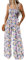 Dokotoo Tuta Donna Estiva Floreale Salopette Elegante Cerimonia Completo Cerimonia Larga Pantaloni Senza Maniche Tailleur Lungo Jumpsuit, viola, L