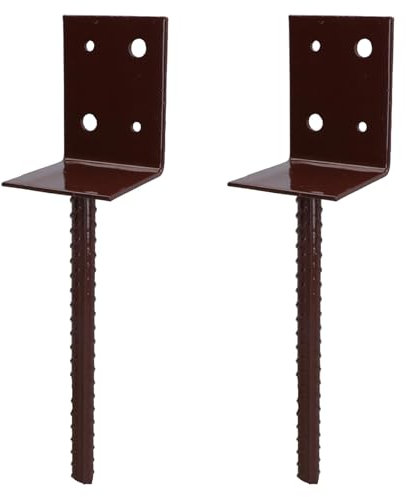 Concrete in Wooden Post Support Base Bracket 75 x 75mm Carport Decking 2PK