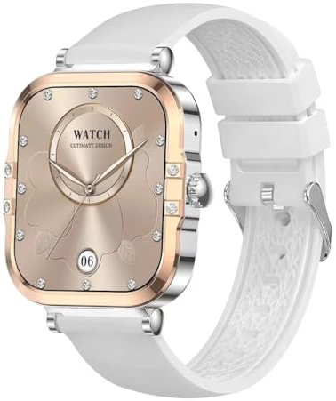 SEND UP nuovo 2025 1.75 pollici con schermo a colori HD AMOLED 390 * 450 con funzione NFC gestione mestruale Smartwatch da donna per donna. (Bianco)