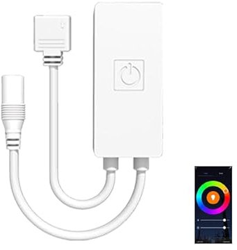 aixi-SHS Controllore LED Wi-Fi Smart 5 Pin RGBW DC12-24V, Controllo Remoto via APP Tuya Dimmer LED, Compatibile con Alexa