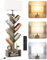 OUTONLIFE Bücherregal Baum Holz mit Licht, Standregal 6 Ebenen,Schmales Eckregal mit Fernbedienung & Timer, Kleines Regal für Bücher, CDs & DVDs für Wohnzimmer, Schlafzimmer, Kinderzimmer