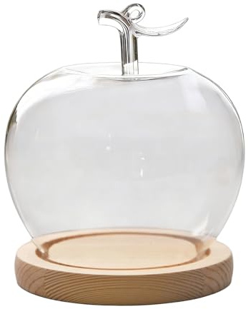 Glass Dome with Base - Fruit Shape Tabletop Decoration | Figure Cloche Glass Dome for Collectors Home Office Retail Store Wedding Jewelry Collectibles Figures Dolls Dining Table Souvenirs