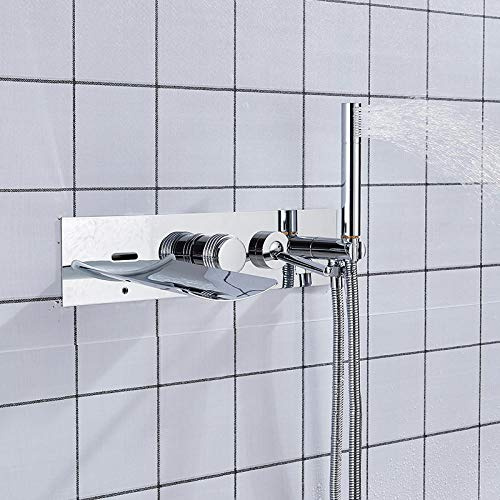 FGSHDBCU Gougeltd LED Cascade Baignoire Douche Robinet Mural Bain Douche mitigeur mitigeur de Douche à Main