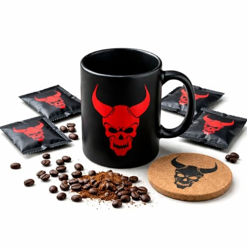 Coffee and Chilli Gift Set Hamper with Mug & Coaster – Gourmet Coffee Lovers Gift Box, Spicy Food Hamper, Birthday Christmas Gift Idea for Him & Her