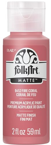 FolkArt Acrylic Paint in Assorted Colors (2 oz), , Fire Coral
