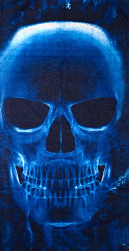 PiWear Multifunktionstuch Motorrad Schlauchschal Totenkopf blau Sport-Halstuch Bandana