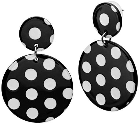 Soul-Cats SoulCat Statement Ohrstecker Polka Dots im Stil der 50er und 80er Jahre, Farbe: schwarz