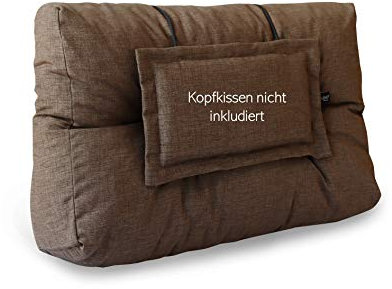 LILENO HOME Palettenkissen Set Taupe - Rücken- / Seitenkissen 60x40x10/20