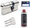 ToniTec Abus Bravus 2000 MX Serrure de porte avec carte de sécurité à cylindre modulaire N&G avec 3 clés et spray d'entretien ToniTec Taille 28/32