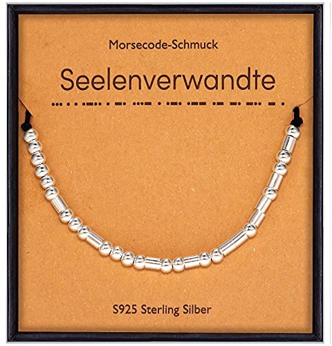 Suyi Freund Geschenke für Frauen Mädchen Sterling Silber Morsecode Armband für Best Friend Friendship Sister Soulmate Seelenverwandte