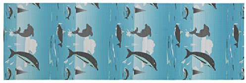 WENKO Weichschaummatte Delfin, rutschfeste Bodenmatte, vielseitig nutzbar als pflegeleichter Duschvorleger & schmutzabweisender Küchenläufer, hygienisch, atmungsaktiv, zuschneidbar, 65 x 200 cm