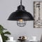 iDEGU Pendelleuchte E27 Kronleuchter Industrielle Deckenleuchte Ø 33 cm schwarz Pendelleuchte Vintage für Wohnzimmer, Küche, Restaurant, Café und Bar (schwarz – 33 cm)