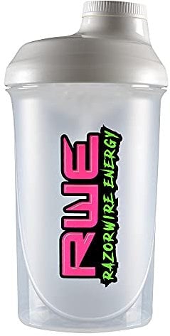 RAZOR WIRE ENERGY Retro Shaker Bottle, 500ml Protein Shaker - Clear