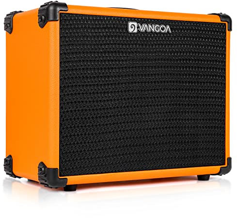 Vangoa Electric Guitar Practice Amp, 15W Combo Amp with 3-Band EQ, 6.5 Speaker, Headphone Out, for Guitar & Bass, Orange
