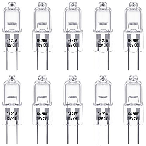 EvaStary G4 Halogenbirnen, 20W 12V Kapselbirne, Dimmbar, 300LM, Warmweiß 2800K Abstrahlwinkel 360° Kapselbirne zum Birnenwechsel (10 Stück)