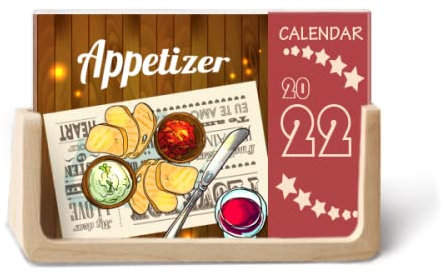Appetizer Slice of Bread Wine 2022 Tischkalender Planer 12 Monate