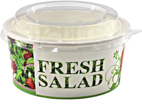 Enpack - Salatschale mit Deckel 750ml - Salatbox to go 100 Stück - Einweg Salatschalen aus Kraftpapier - Salatschüssel to go - Pappschüsseln für Salat & Snacks - Einwegschalen mit Deckel - Fresh salad