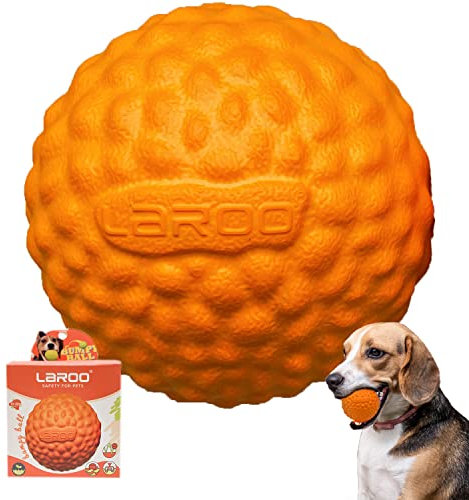 LaRoo Hundeball Hundespielzeug, Φ6.5cm Hundetraining Werfen Fangen Sicherheits-Eva Schwimmfähig Bissfest Zähne Schützen Kauspielzeug für Welpe Kleine Mittlere Hunde Haustier (Orange)