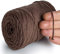MeriWoolArt® Makramee Garn 2 mm x 250 m Baumwollkordel, recyceltes weiches Baumwollgarn für das Stricken von Pflanzenhängern, Schmuckherstellung, Häkeltaschen (Braun, 2mm)