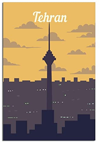 Tehran Iran Skyline Vintage Reise Poster Leinwand Wand Zuhause Dekor Kunst Poster Gemälde Bild Druck Geschenk Poster