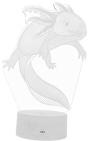 OSALADI 4 Stück Salamander 3d-nachtlicht Licht Der Optischen Täuschung Led-nachtlampe Axolotl-figur 3d-tischlampe 3d-illusionslampe 3d-acryllicht Geburtstagsgeschenk Fernbedienung Pp Kind