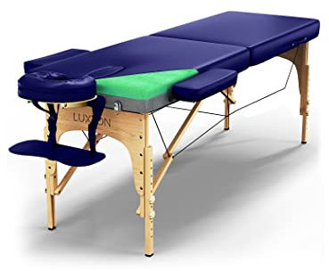 Luxton Home Premium Foam Massageliege, tragbar, faltbar, Massagebett, höhenverstellbar, 183 cm lang, 68 cm breit, Heimsalon, Spa, Bett, Tattoo-Tisch mit Zubehör und Tragetasche, einfacher Aufbau