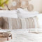BlissBlush Cremefarbener Boho-Lendenwirbel-Kissenbezug, 35,6 x 91,4 cm, dekoratives langes Kissen für Bett, modernes Boho-Lendenkissen für Couch, böhmisches strukturiertes Körper-Lendenkissen für Bett