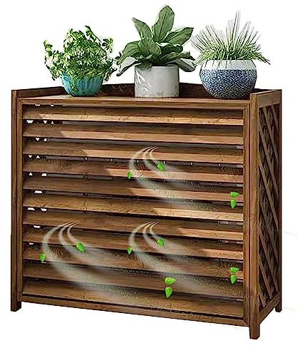 FJAUOQ Schutzgitter Schutzgehäuse aus Klimaanlage oder Wärmepumpe Draussen Klimaanlage Abdeckung Anti-Rost Jalousien Verkleidung aus Hochwertigen Behandeltem,120x57x100cm