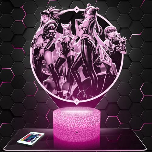 Lampe LOL KDA K-Pop Ahri deko Zimmer Junge Lampe 3D LOL KDA K-Pop Ahriobjekt Gaming Gamer Videospiele Geschenk gedämpftes Licht Nachtlicht deko Büro. Eigenartig Geschenk Weihnachten Teenager