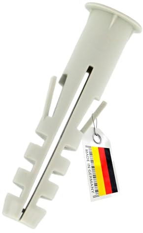 PRIOstahl Tacos de expansión de nailon, tacos multiusos, 20 tacos profesionales con cuello, diámetro: 8 x 40 mm, de calidad PE, para fijación en hormigón, ladrillo con agujeros altos, etc.